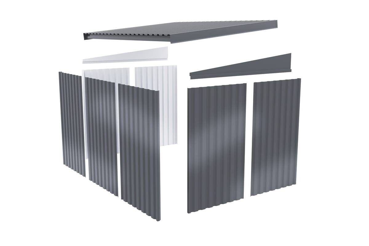 Karibu Gartenhaus Indra 2 grau B/H/T: ca. 206x213x206 cm