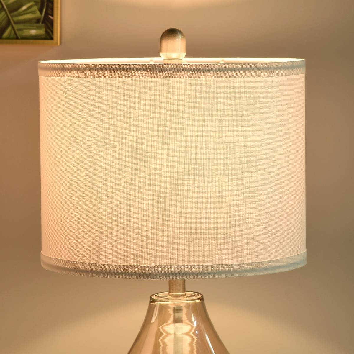 HOMCOM 2er-Tischleuchtenset B31-251 goldgelb cremeweiß silber Leinen Stahl Glas B/H/T: ca. 30x56x30 cm E27 1 Brennstellen