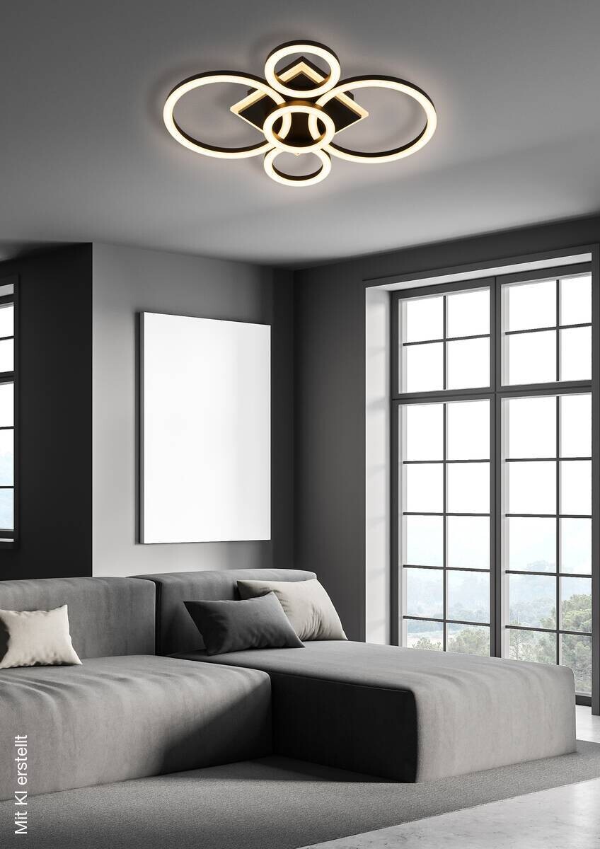 POCOline LED-Deckenleuchte Lavan schwarz B/H/L: ca. 39x9x49 cm