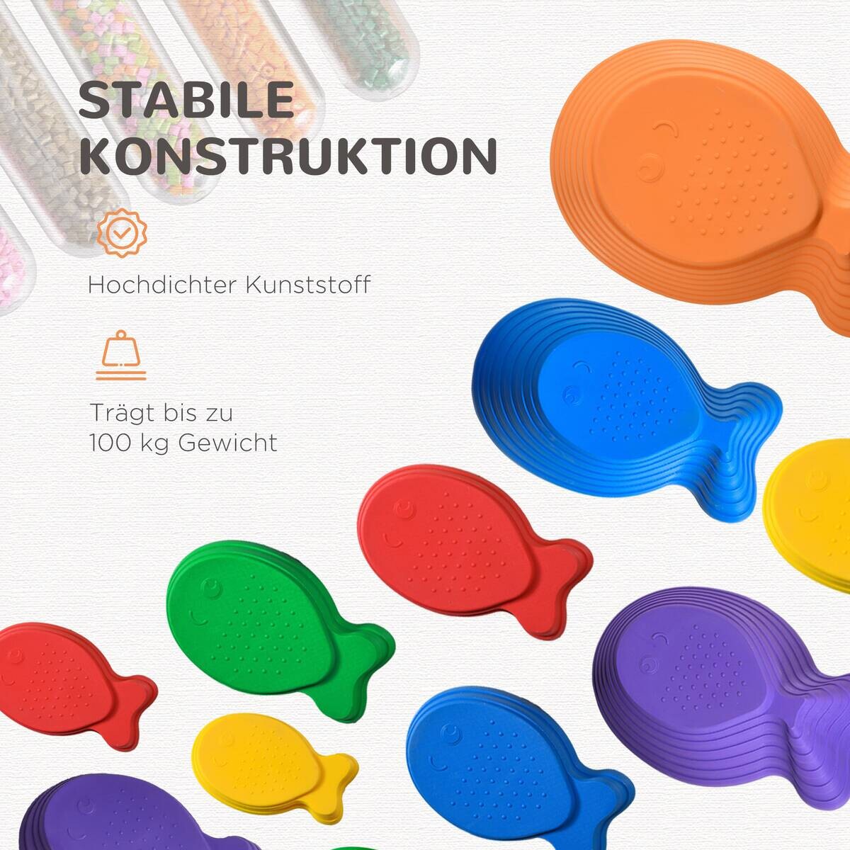 Outsunny Kinder Balanciersteine 11-tlg. B/H/L: ca. 31x42x20 cm