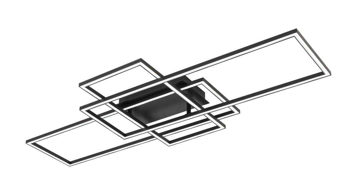 Deckenleuchte schwarz Kunststoff Metall B/H/L: ca. 42x10x103 cm