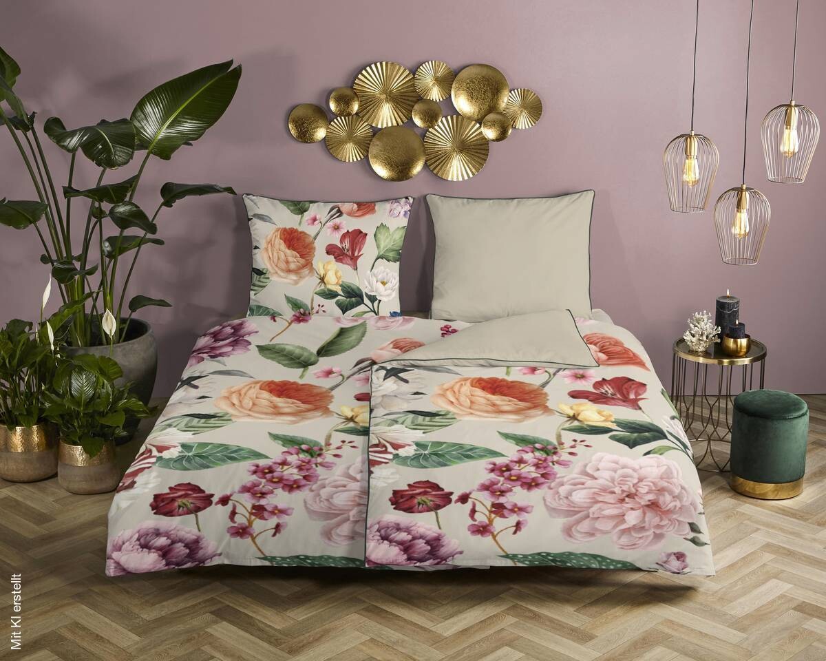 Baumwoll Bettwäsche Fiori Satin