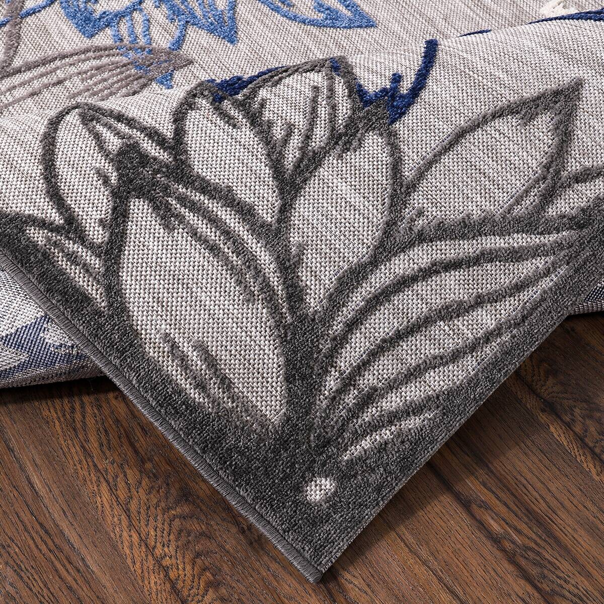 Sanat Outdoorteppich FLORAL grau B/L: ca. 60x110 cm