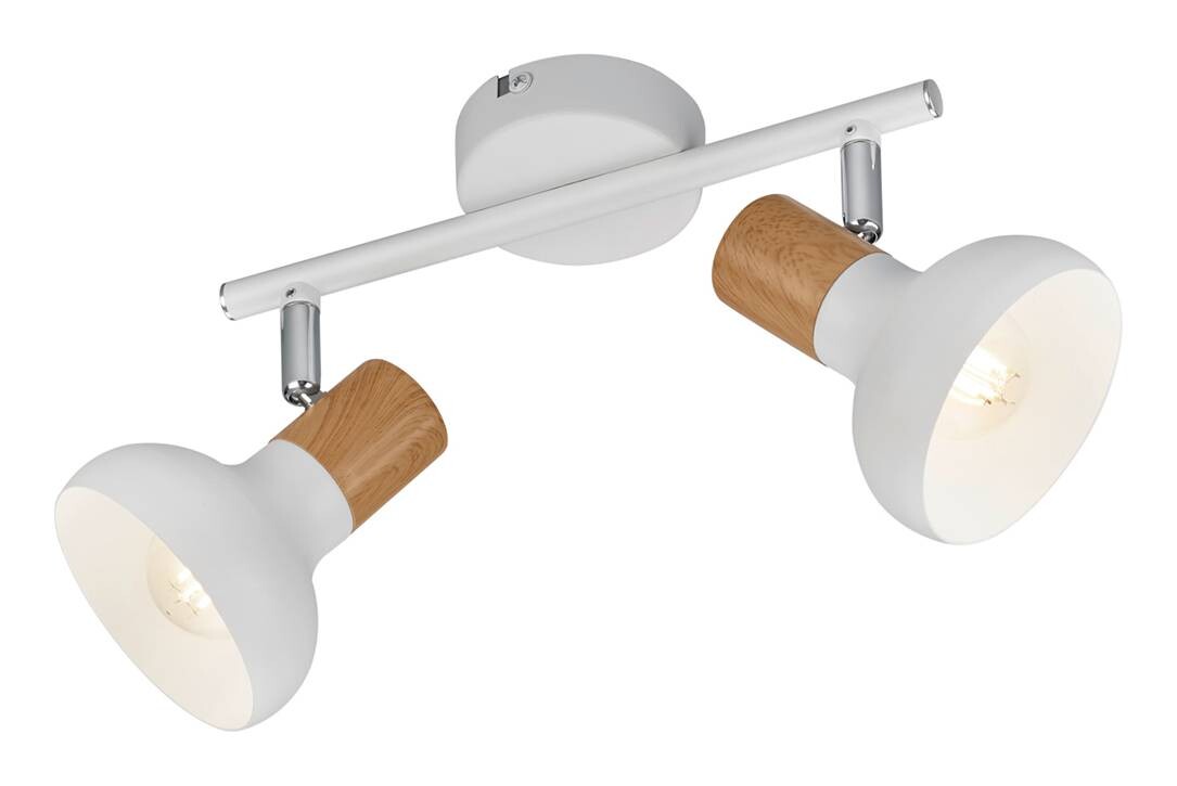 Reality Spotbalken Latika weiß Metall B/H/T/D: ca. 30x18x13x10 cm E14 2 Brennstellen