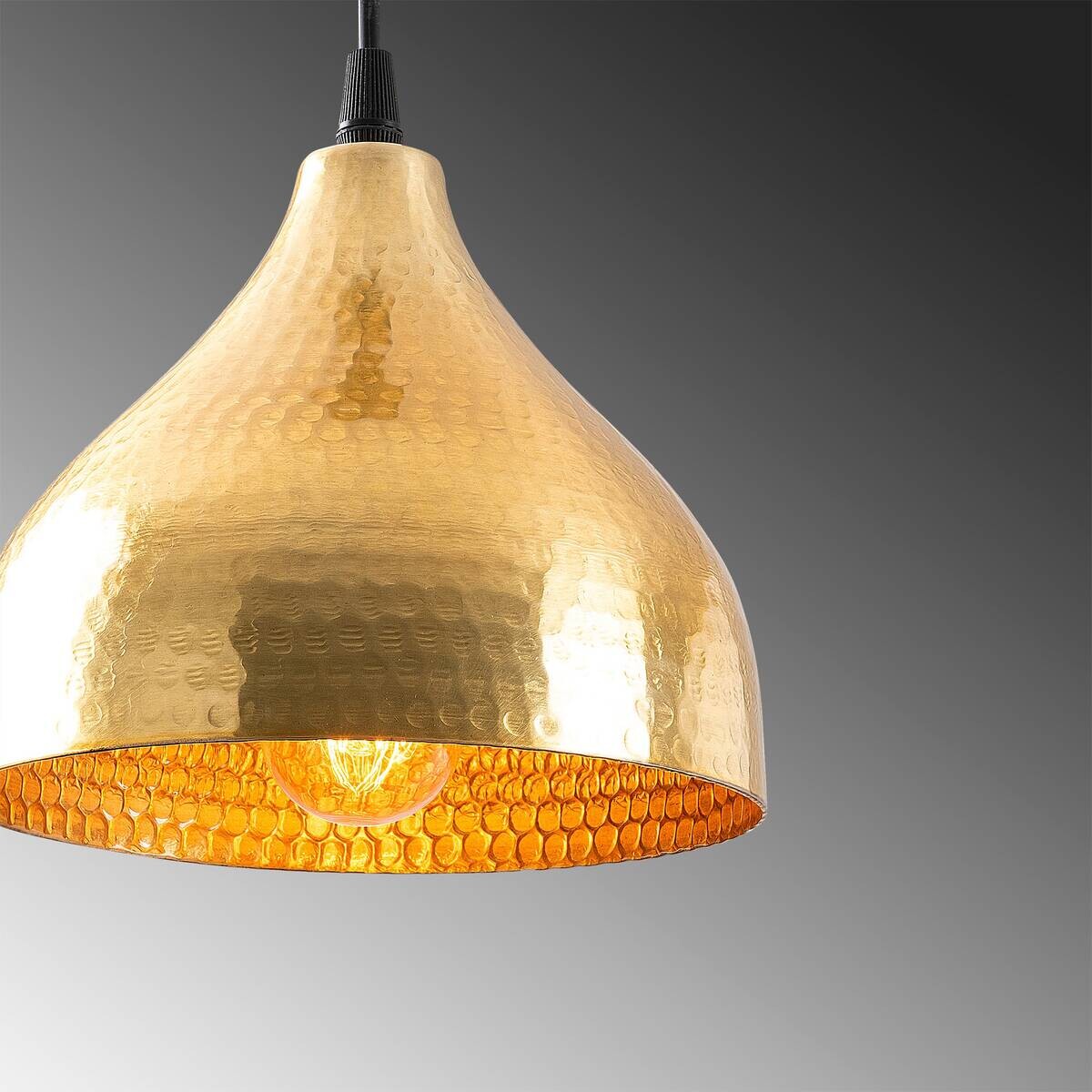 Opviq Pendelleuchte gold Metall B/H/T/L/D: ca. 18x114x18x18x18 cm E27 1 Brennstellen