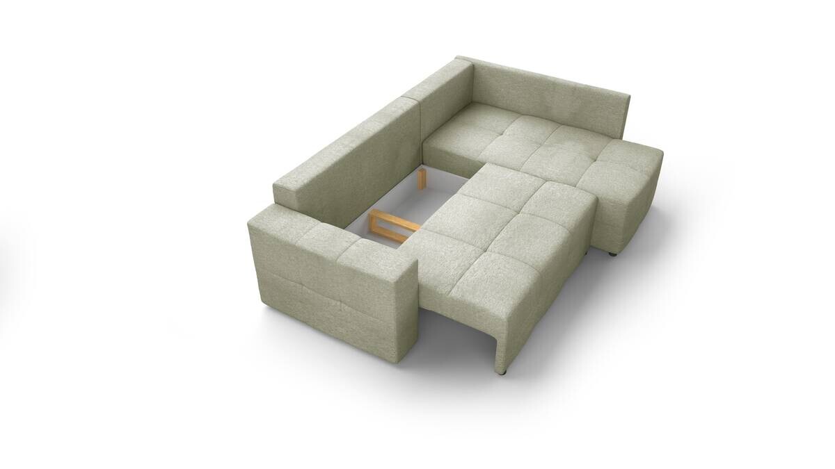 Ecksofa mit Bettfunktion und Bettkasten grün Flachgewebe B/T: ca. 238x167 cm
