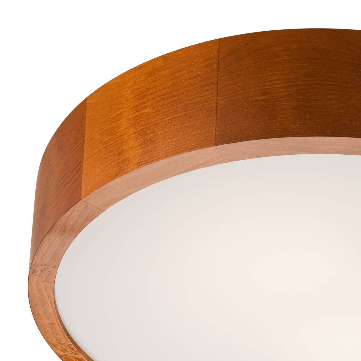 Lamkur Deckenleuchte rustikal Holz Glas B/H/L: ca. 38,5x12x38,5 cm 2 Brennstellen