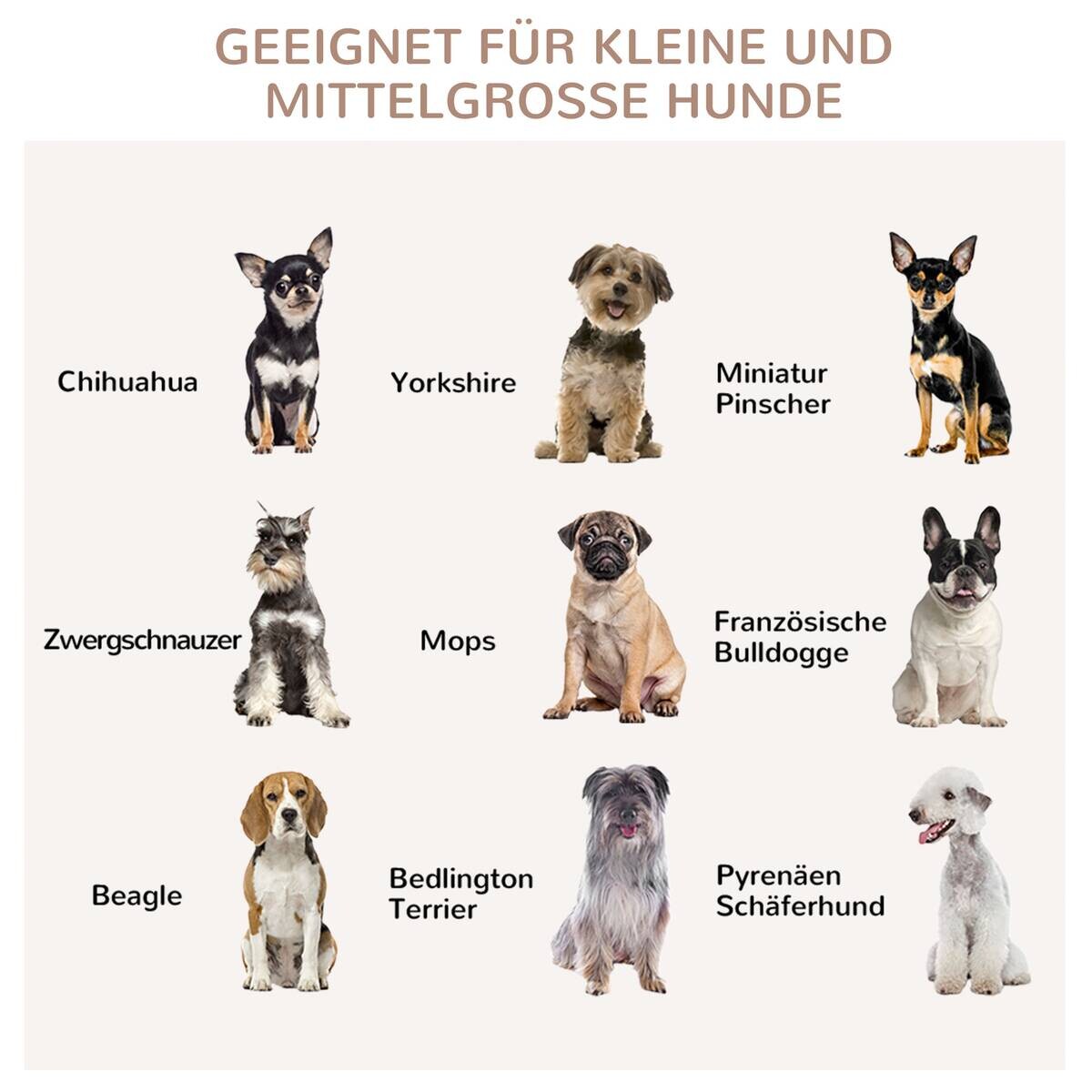 PawHut Hunde-Zubehör cremeweiß Kiefer B/H/L: ca. 57x82,5x72 cm