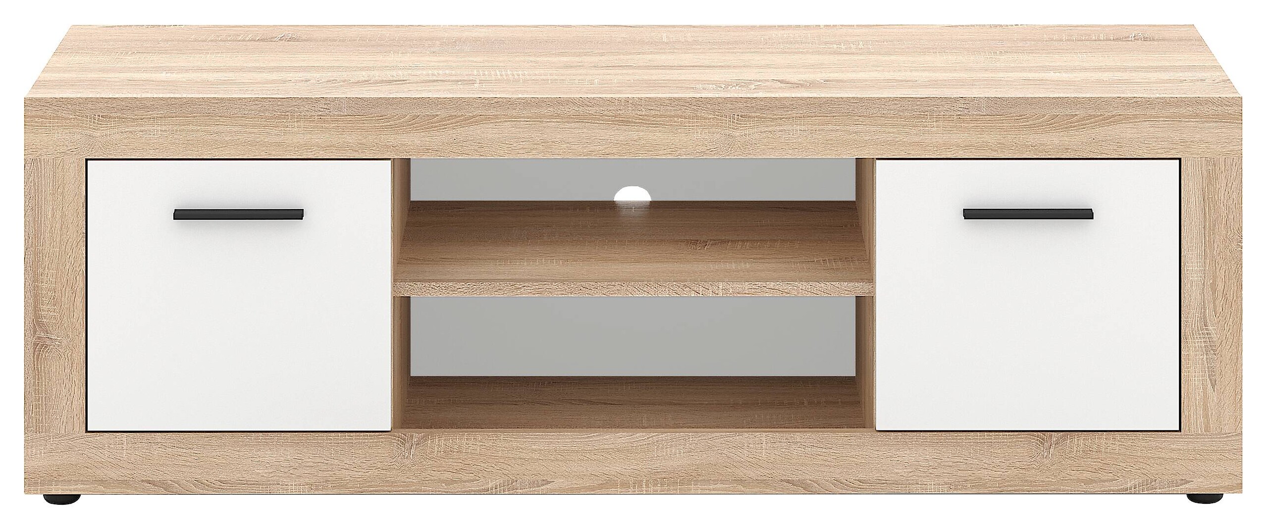 TV-Lowboard LUNA 2D Eiche Sonoma Nachbildung weiß matt B/H/T: ca. 140x40x40 cm