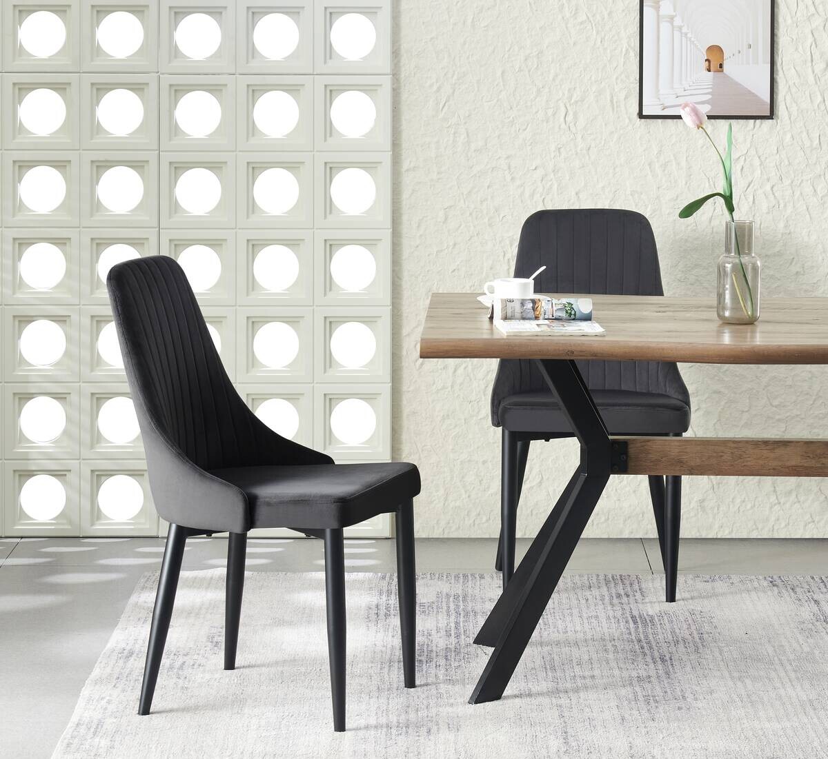 Stuhl CLAUDIA, 2er Set anthrazit B/H/T: ca. 44x88x58 cm