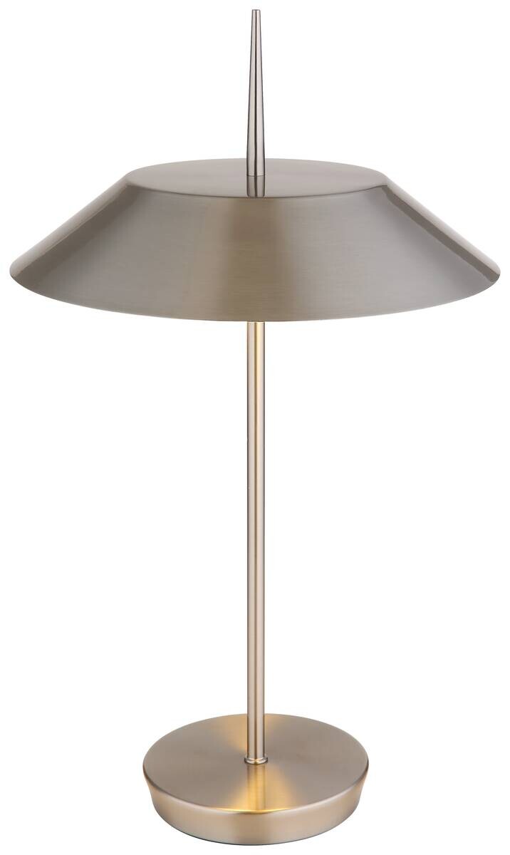 GLOBO Tischleuchte BRENLOR 21032N nickel Textil Metall H/D: ca. 52x30 cm E27 2 Brennstellen