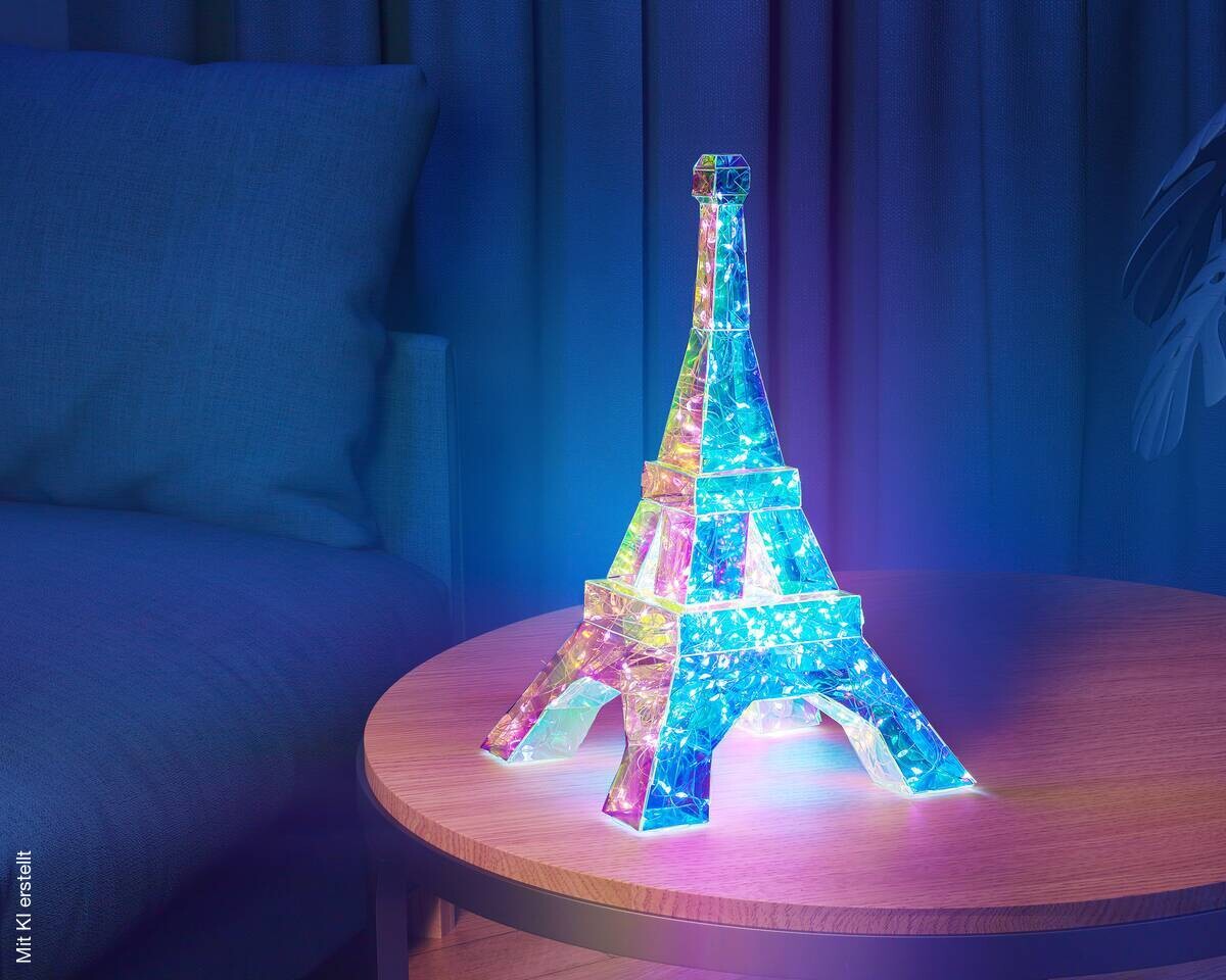 Nolo LED-Dekoleuchte Eiffelturm transparent