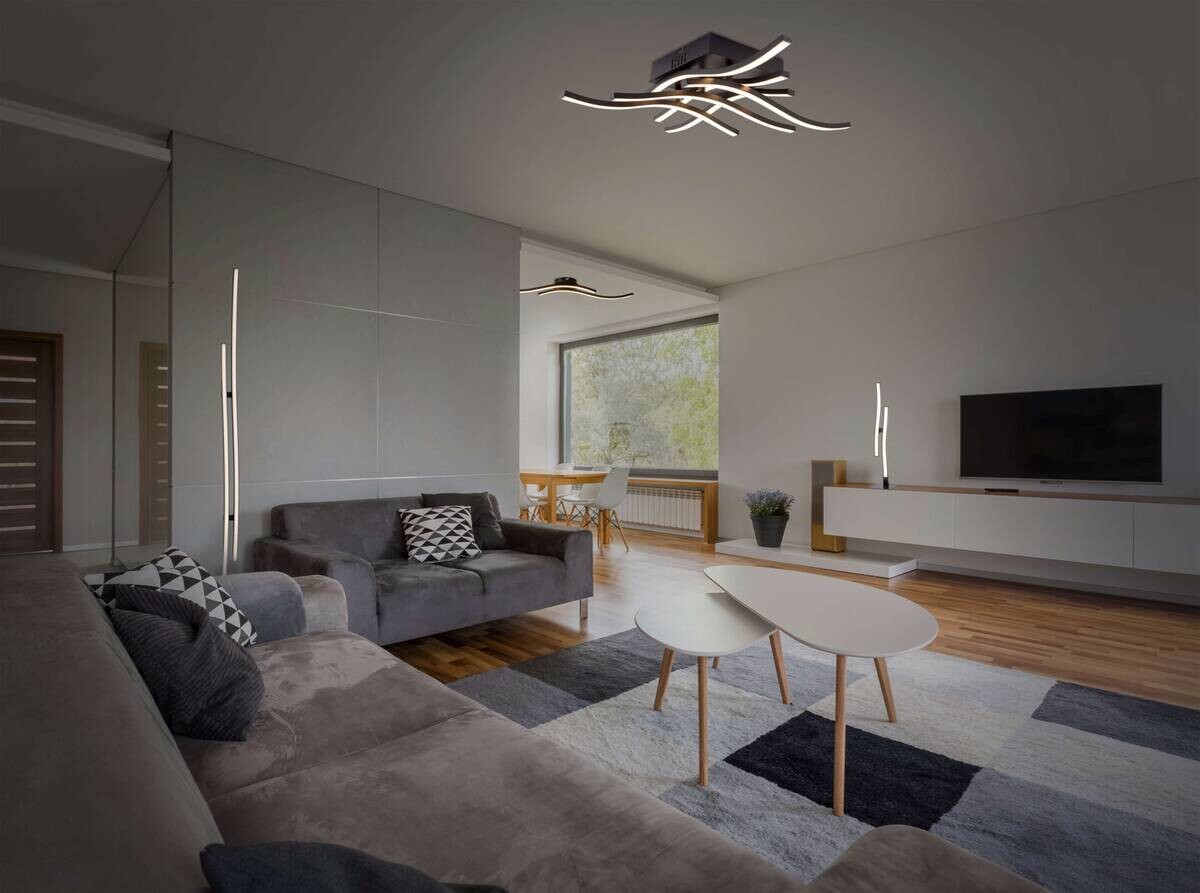 Näve Leuchten Tischleuchte 3188722 schwarz Kunststoff Metall B/H/T: ca. 12x44x12 cm null 2 Brennstellen