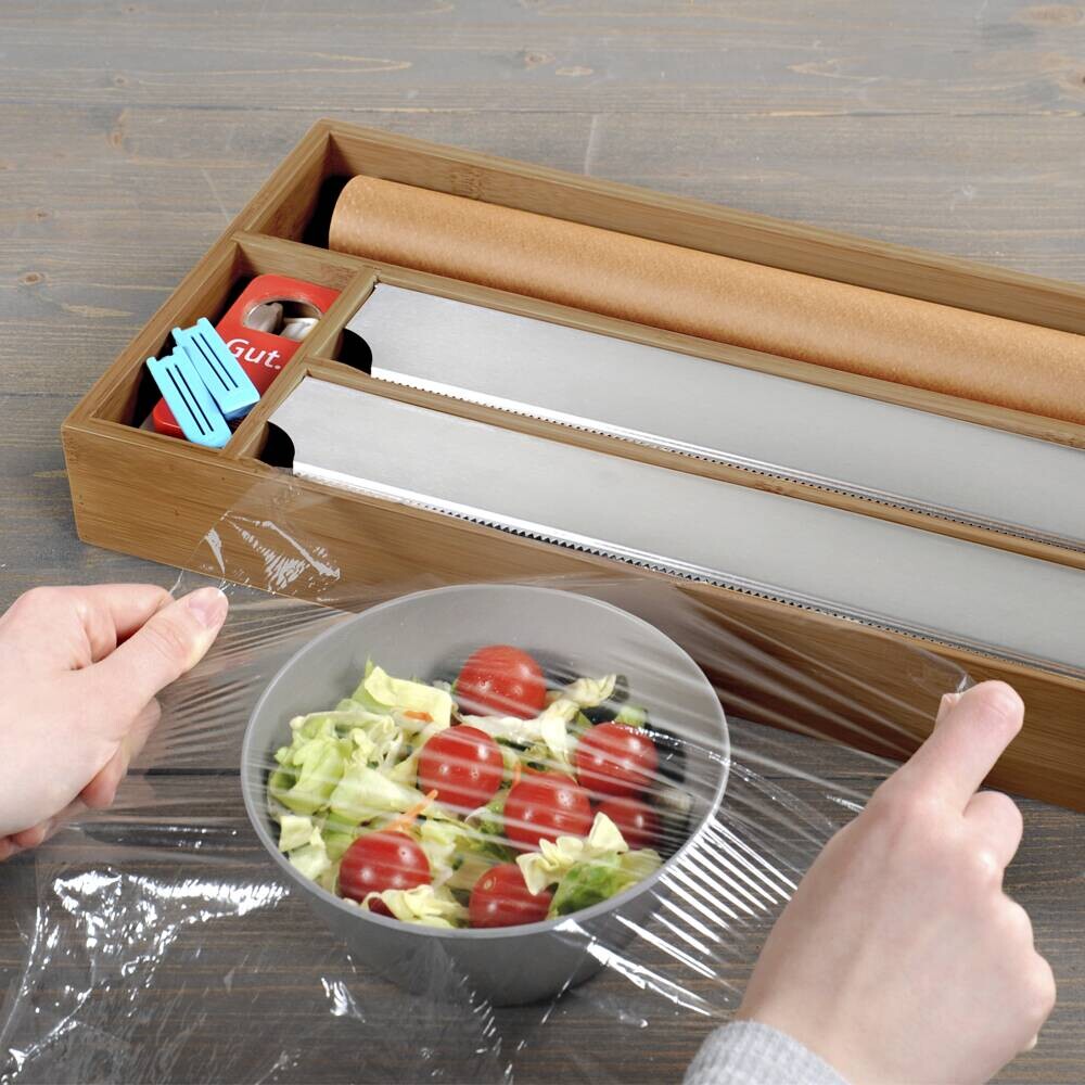 Kesper Folienspender braun Metall B/H/L: ca. 20,5x6x47 cm