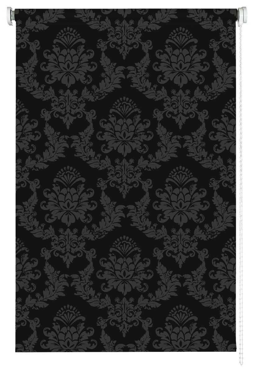 Boviva Seitenzugrollo Tageslichtqualität Ornament anthrazit B/L: ca. 122x175 cm