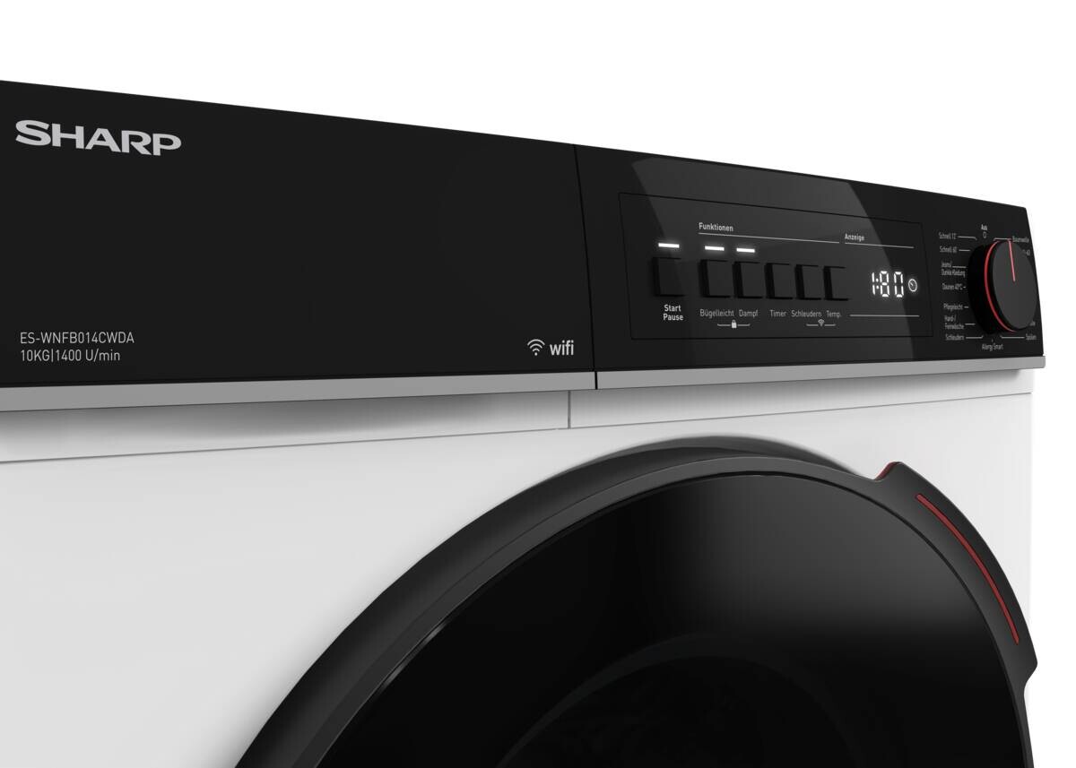 Sharp Waschmaschine ES-WNFB014CWDA-DE weiß B/H/T: ca. 59,7x84,5x58,2 cm