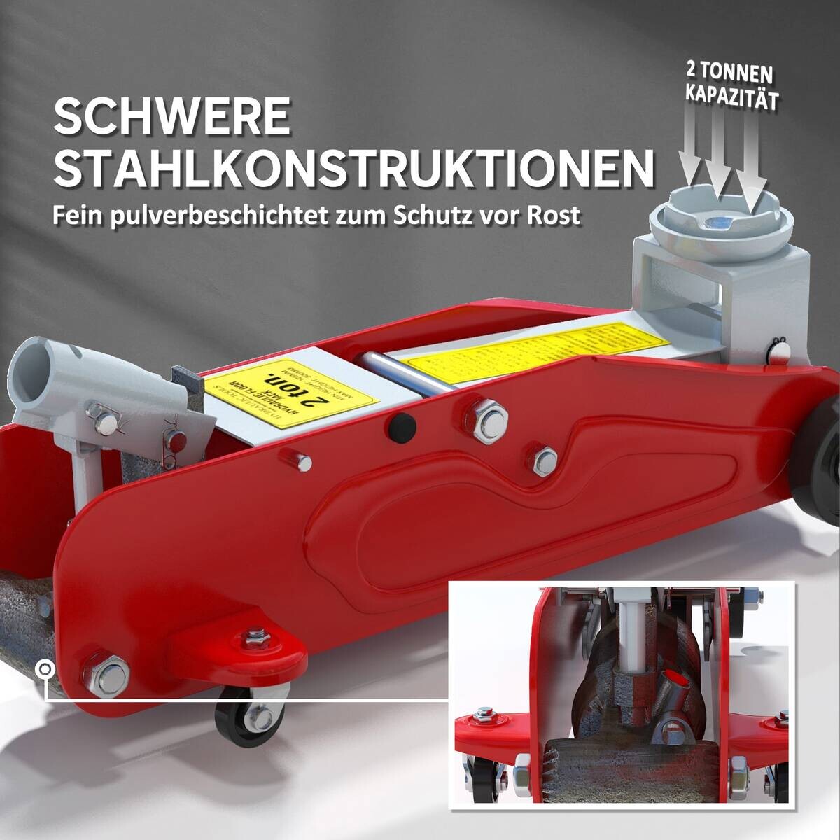 HOMCOM Wagenheber B/H/T/L: ca. 13x30x13x40 cm