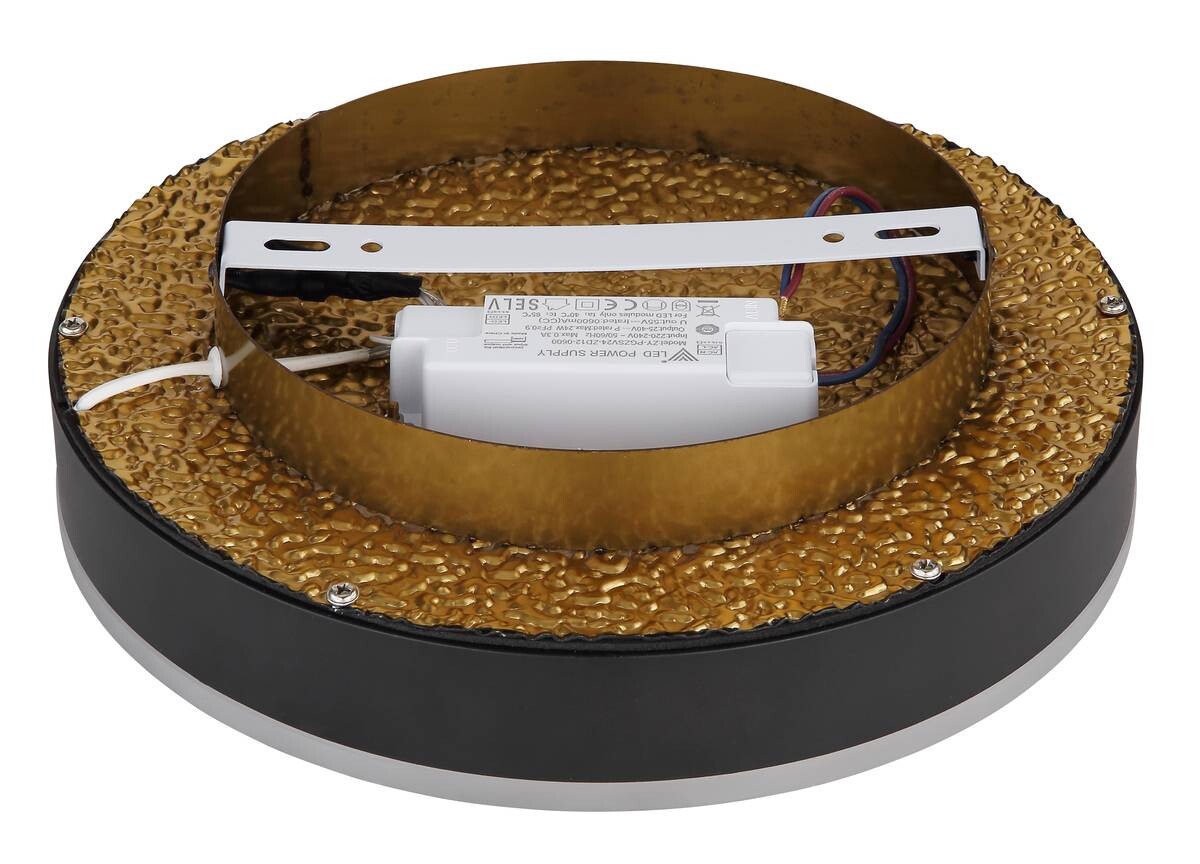 GLOBO LED-Deckenleuchte 48460-24 Hedi Opal gold schwarz weiß Metall Acryl Silikon H/D: ca. 7,5x30 cm 1 Brennstellen