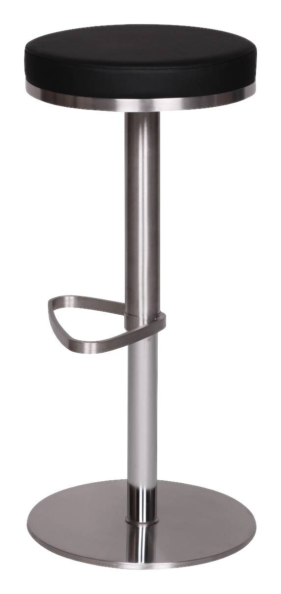 Barhocker schwarz Edelstahl Kunstleder Edelstahl