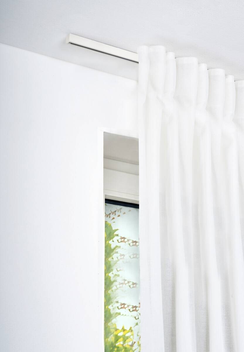 ondeco Gardinenschiene smart weiß Metall L: ca. 200 cm 1.0 Läufe