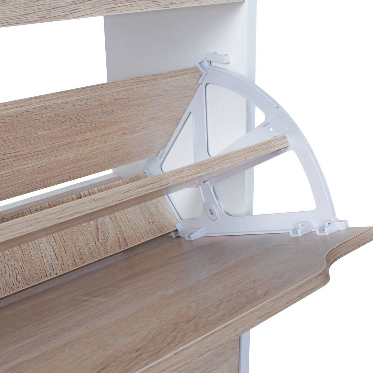 Schuhschrank Eiche Sonoma Nachbildung weiß B/H/T: ca. 60x150x24 cm