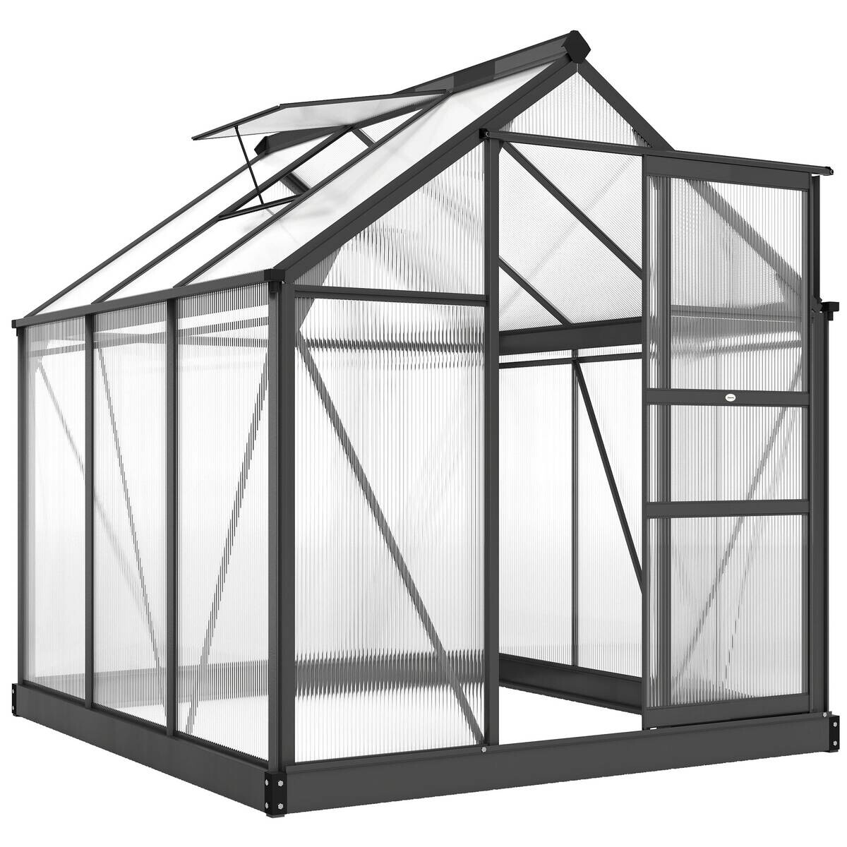 Outsunny Gewächshaus B/H/T/L: ca. 190x201x190x192 cm grau