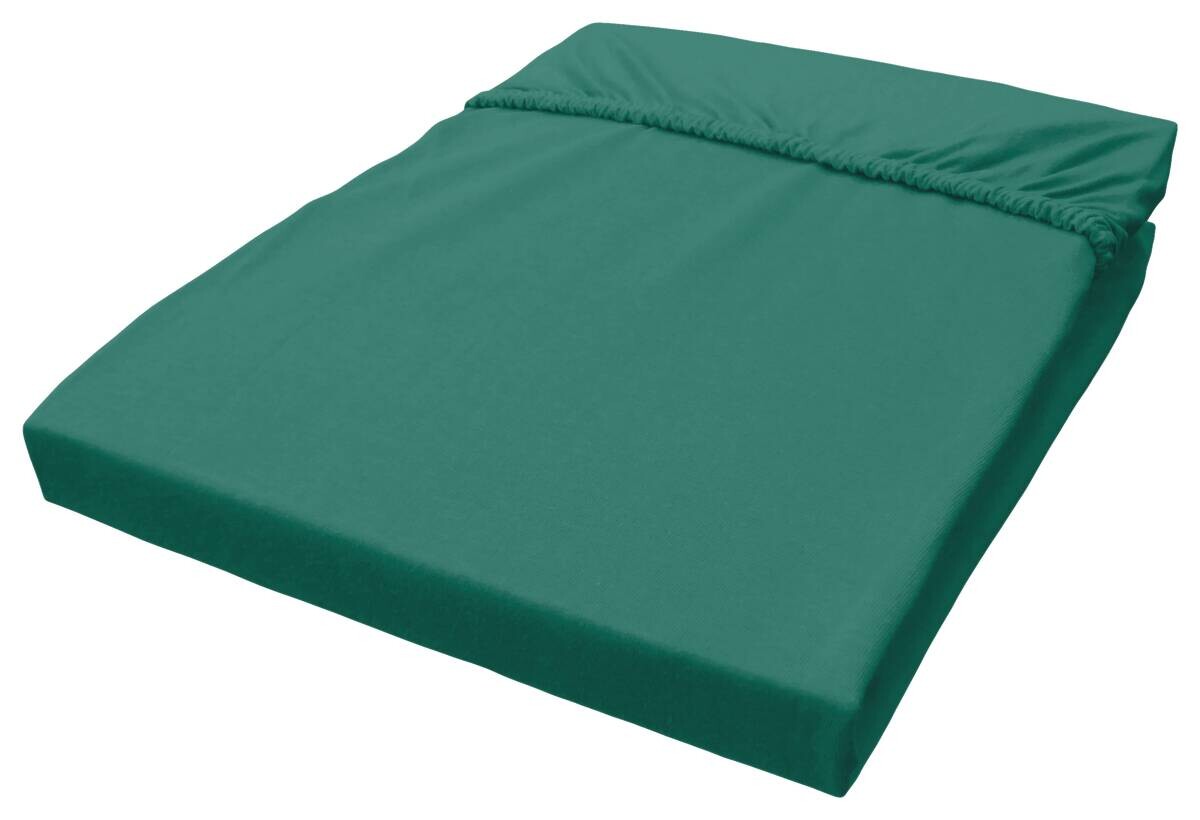 Jersey Spannbetttuch petrol Baumwolle B/H/L: ca. 100x28x200 cm