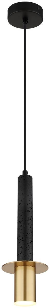 GLOBO Pendelleuchte schwarz messing Metall H/D: ca. 130x12 cm GU10 1 Brennstellen