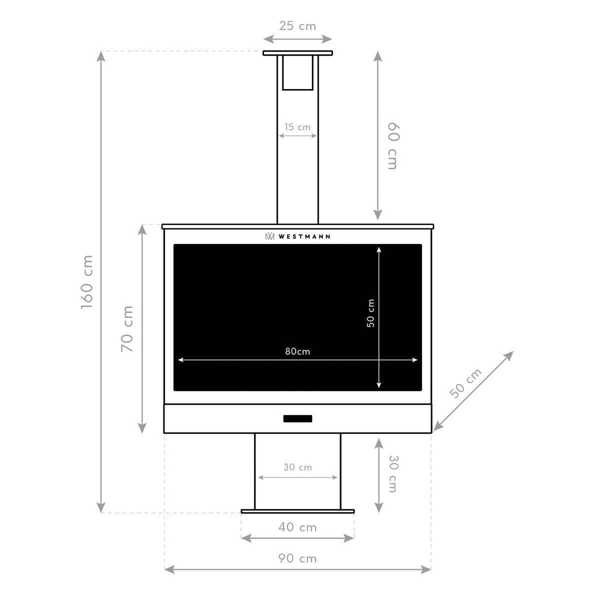 Westmann Grill-und Gartenkamin schwarz Metall B/H/T: ca. 90x160x50 cm
