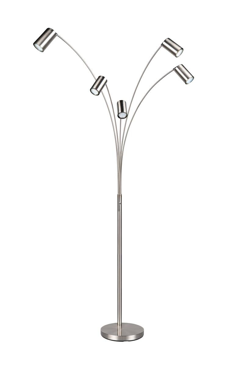 Reality Stehlampe nickel Metall GU10 5 Brennstellen