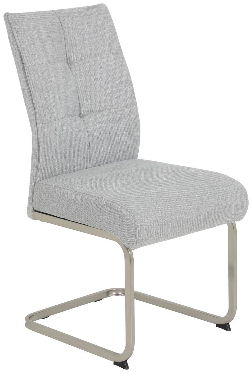 Schwingstuhl Ines, 2er-Set grau Edelstahloptik Metall Microfaser B/H/T: ca. 50x99x66 cm
