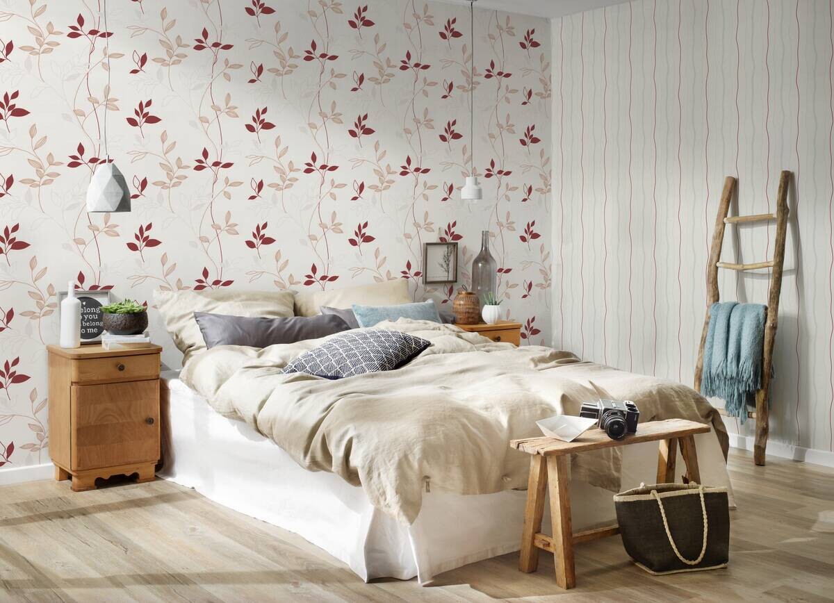 A.S.Creation Vliestapete rot beige B/H/D: ca. 53x1005x9,6 cm