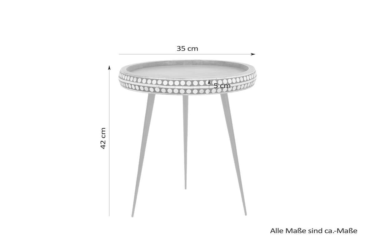 Beistelltisch JANA natur Lack matt schwarz pulverbeschichtet Echtholz Metall