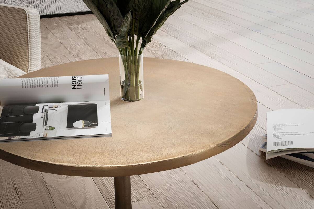 Wohnling Couchtisch gold Metall H/T: ca. 47x60 cm