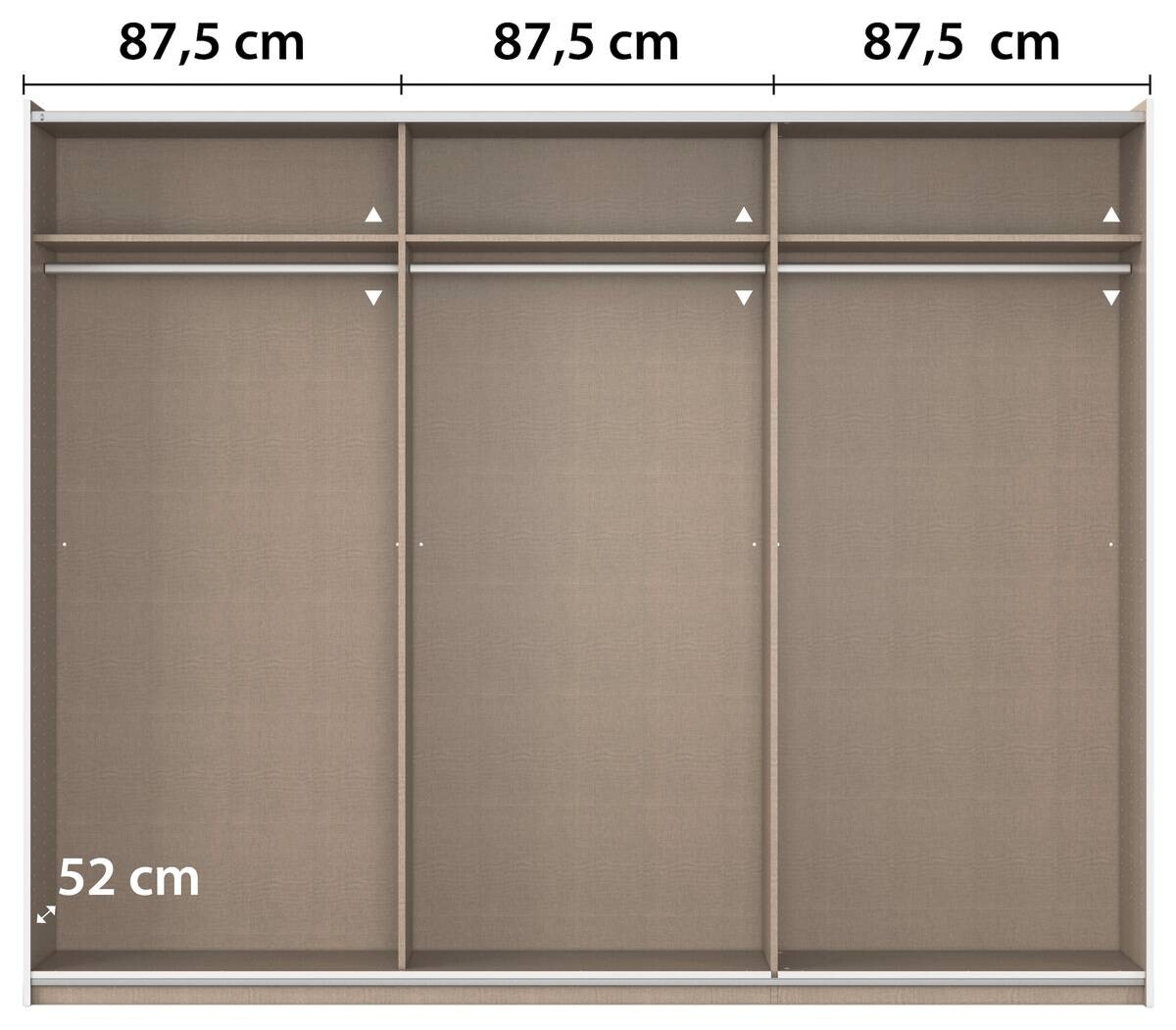 Schwebetürenschrank Kronach grau B/H/T: ca. 261x210x59 cm