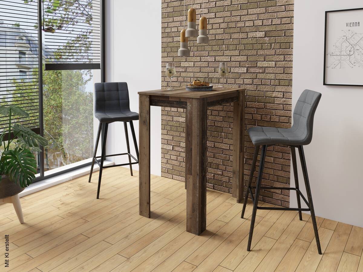 Bartisch NELE Eiche Old Wood Nachbildung Holzwerkstoff B/H/T: ca. 80x104x60 cm