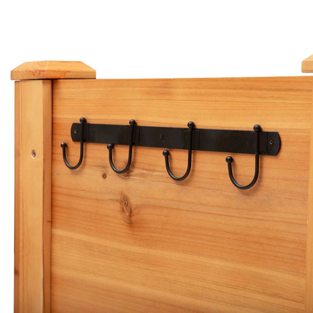 Outsunny Hochbeet mit 4 Hake natur Metall B/H/L: ca. 60x81x120 cm