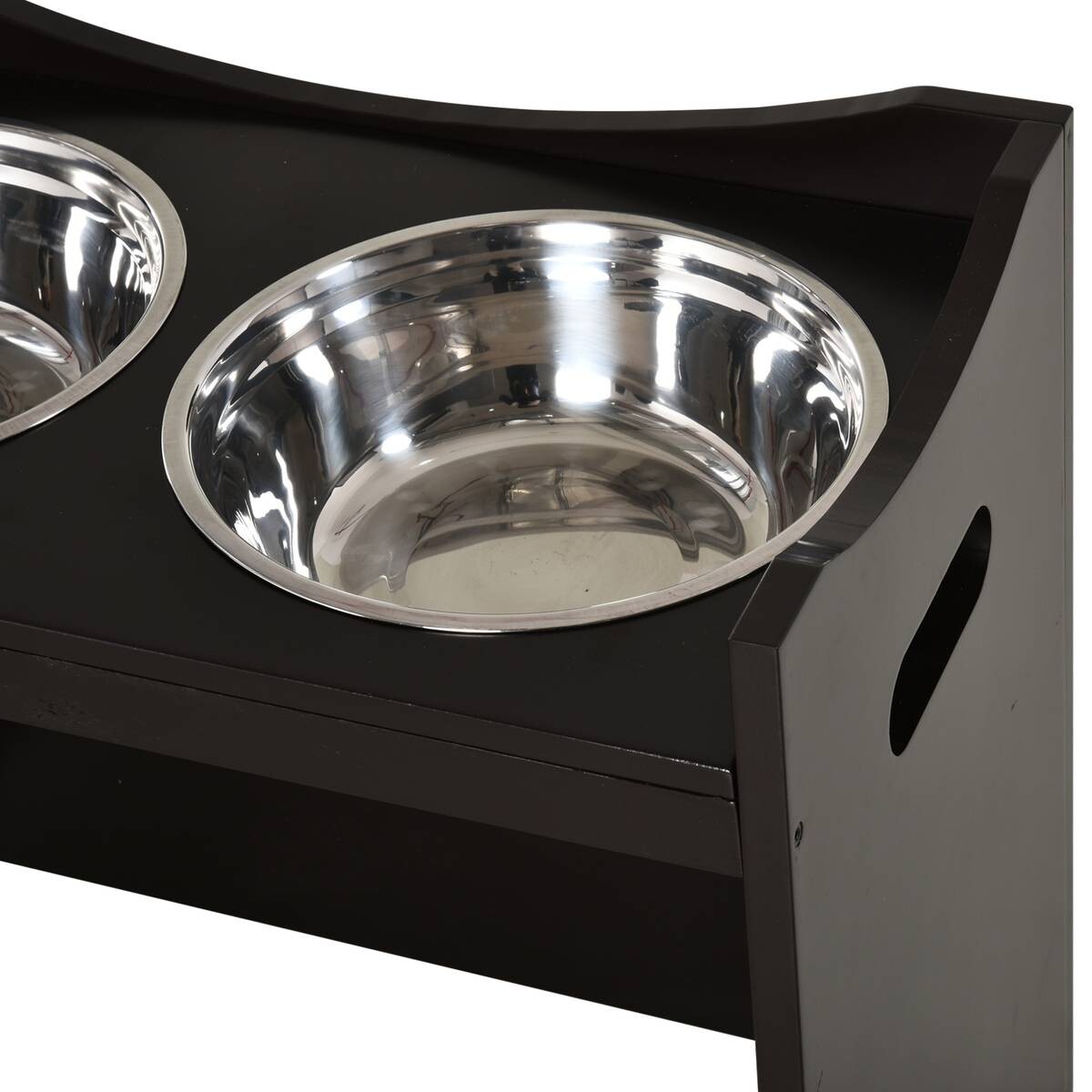 PawHut Futterstation dunkelbraun MDF B/H/T: ca. 54x47x32 cm