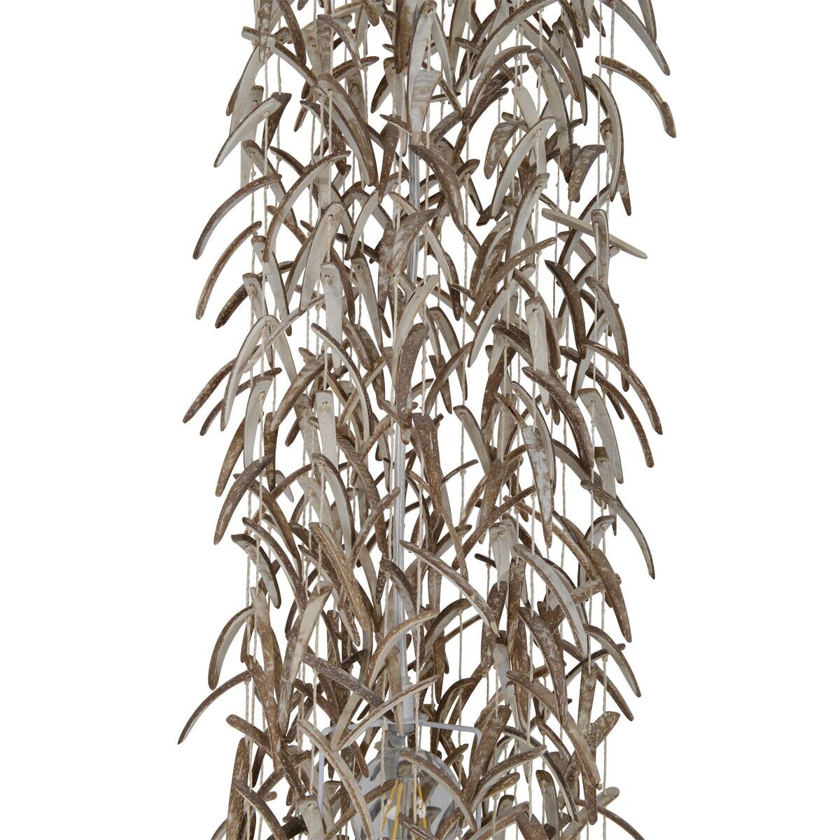Näve Leuchten Pendelleuchte 6121111 beige Holz B/H/T: ca. 30x180x30 cm E27 3 Brennstellen