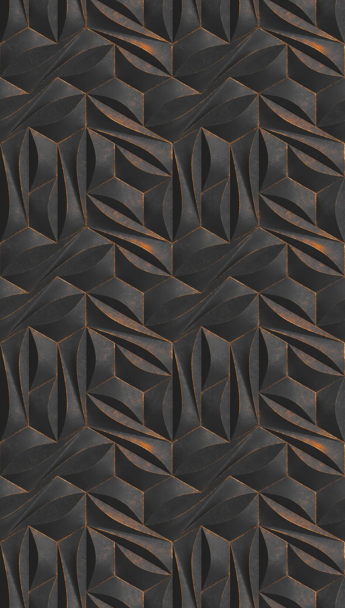 Livingwalls Fototapete 3D-Optik gold anthrazit B/L: ca. 280x159 cm