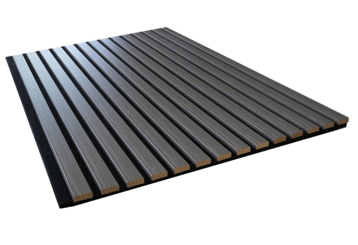 Wand- und Akustikpaneel Eiche grau L/B/H: ca. 240x56,1x1,9 cm pro Stück
