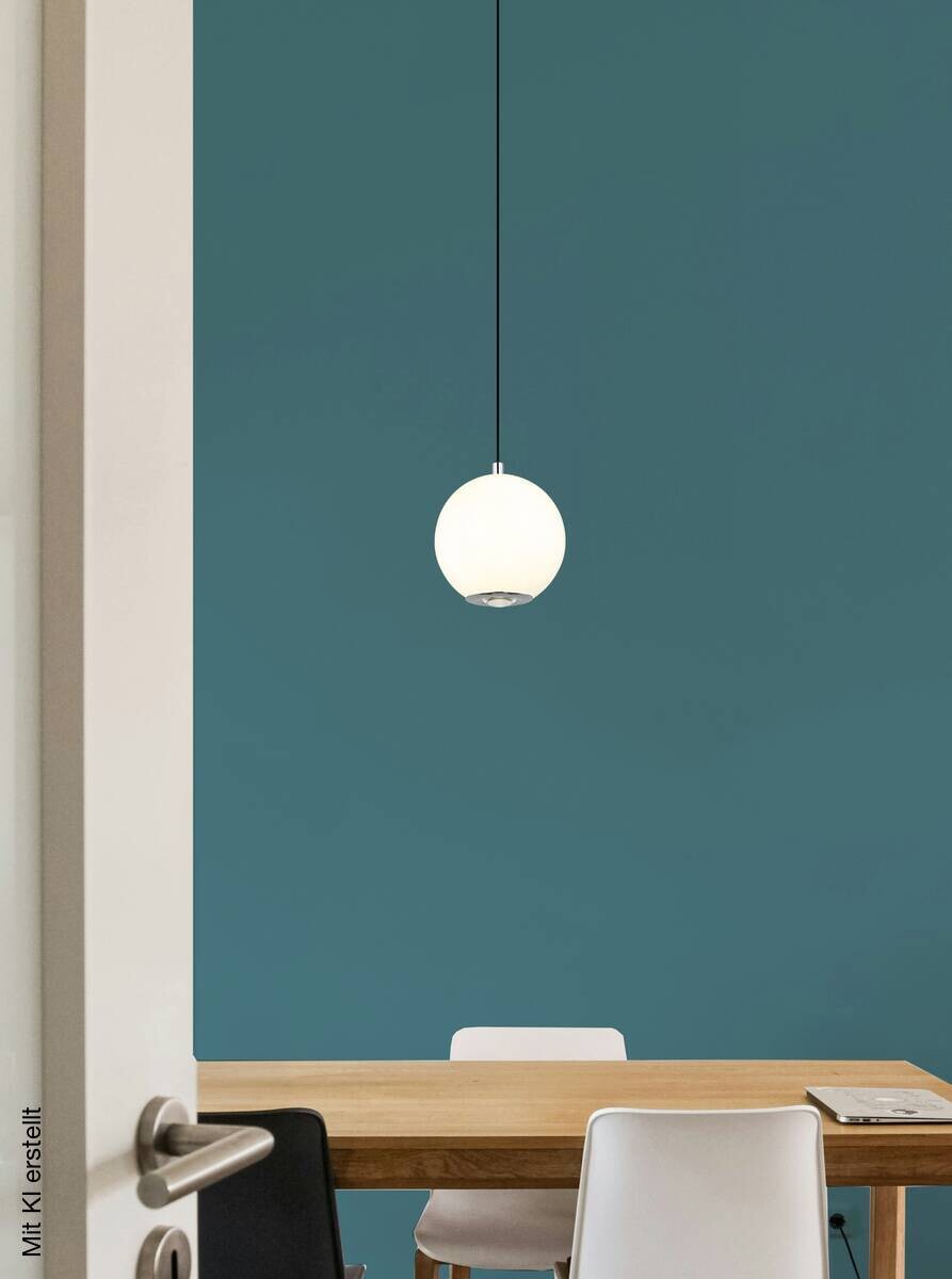 GLOBO Pendelleuchte Opal grau Metall Glas H/D: ca. 180x15 cm 1 Brennstellen