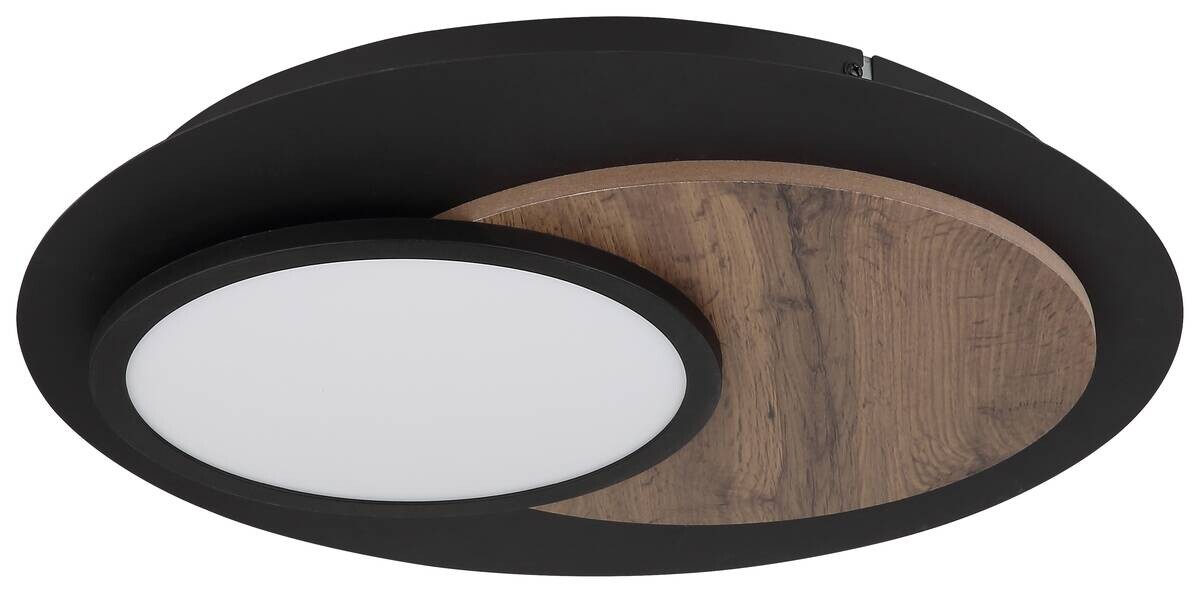 GLOBO Deckenleuchte mattschwarz Opal MDF Metall H/D: ca. 5,6x48 cm 1 Brennstellen