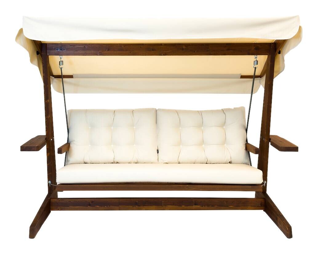 Westmann Hollywoodschaukel Viva beige Holz B/H/L: ca. 237x175x115 cm