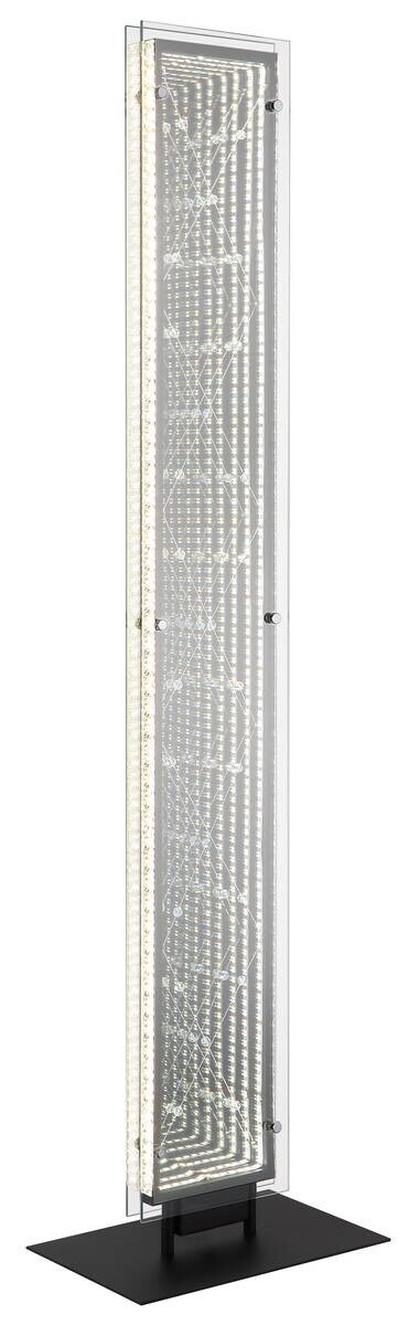 GLOBO Stehlampe schwarz klar Kunststoff Aluminium Glas B/H/L: ca. 20x117x30 cm 1 Brennstellen