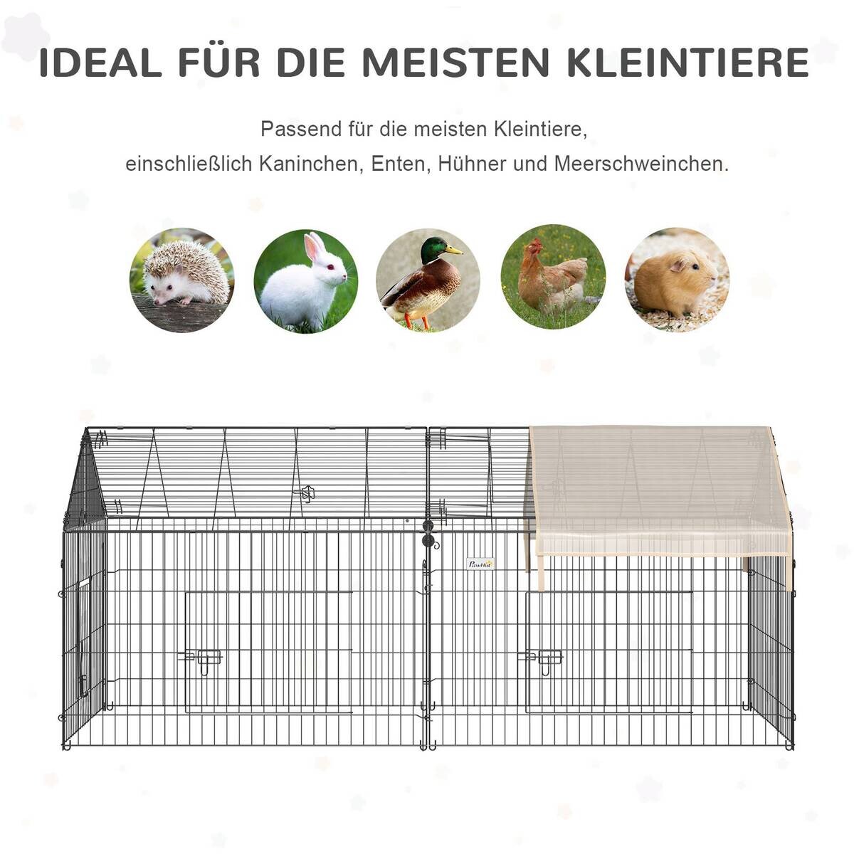 PawHut Gehege schwarz Edelstahl B/H/L: ca. 103x220x103 cm
