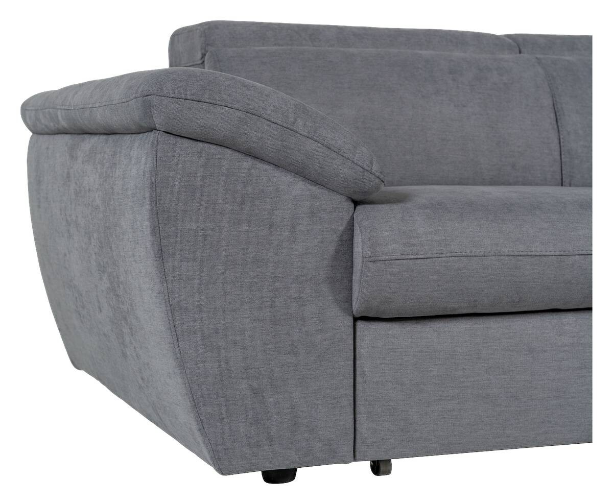 Ecksofa mit Bettfunktion und Bettkasten titanfarbig Flachgewebe B/H/T: ca. 280x108x235 cm