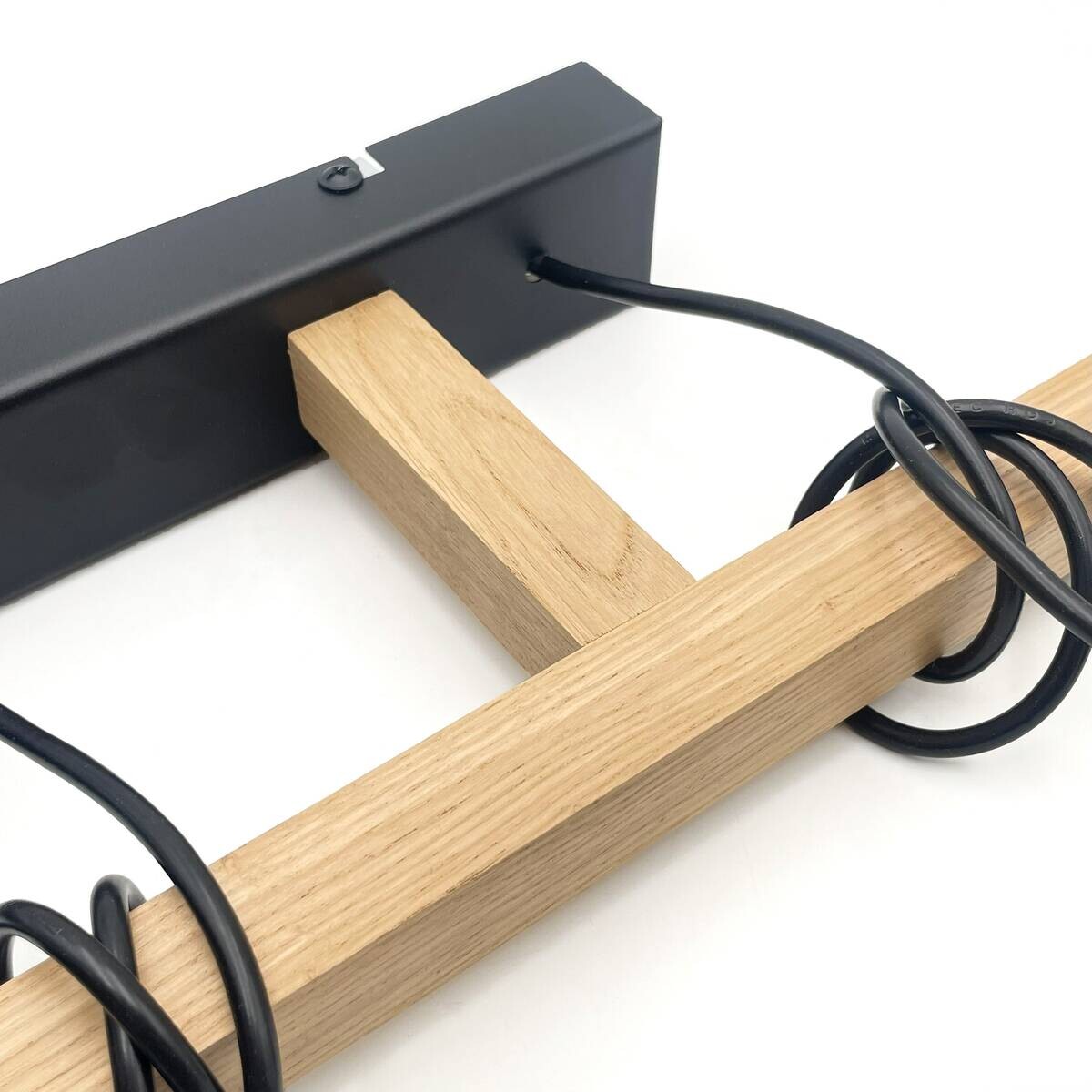 Lamkur Pendelleuchte Eiche Stahl B/H/L: ca. 60x88x60 cm E27 3 Brennstellen