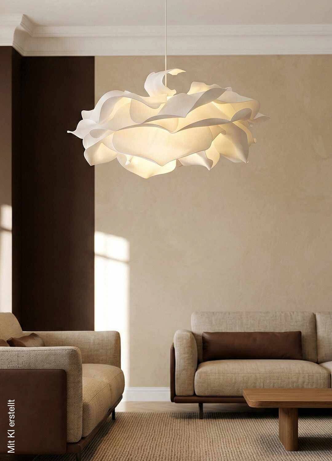 Opviq Pendelleuchte weiß Kunststoff B/H/T/L/D: ca. 58x85x58x58x58 cm E27 1 Brennstellen
