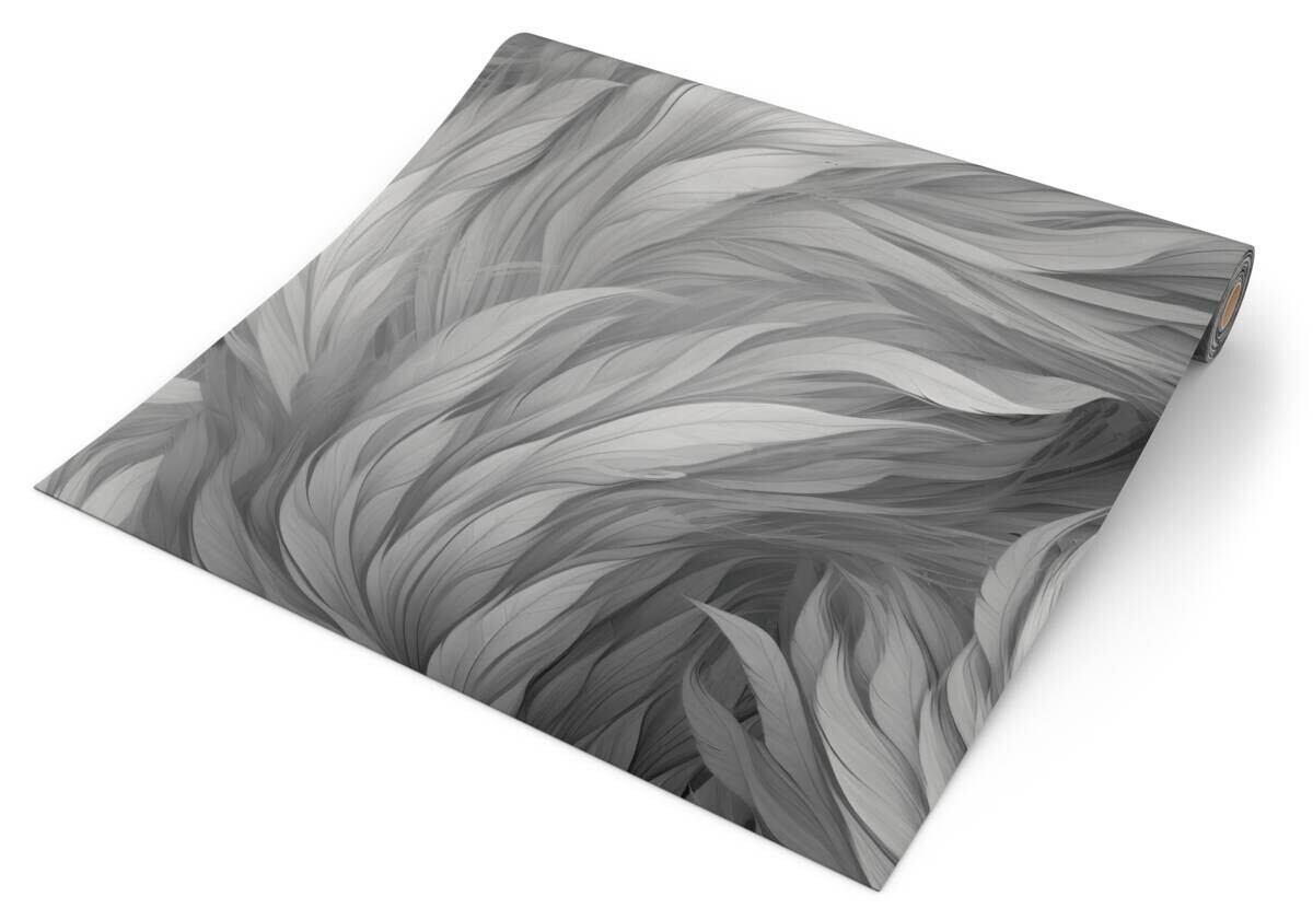 UGEPA Papiertapete Federn grau schwarz B/L: ca. 53x1005 cm